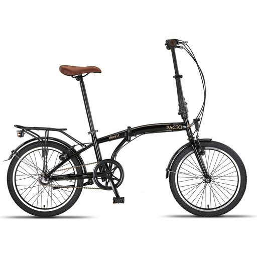 PACTO ELEVEN - 20-Zoll hochwertiges Klapprad Stahlrahmen, Shimano Nexus 3 Nabenschaltung, faltbares Citybike Hollandrad Faltrad schwarz