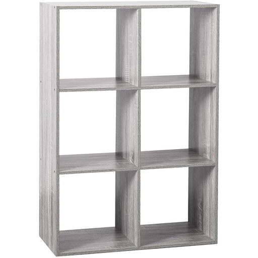 5five Bookshelf - 6-Compartment, Grey
