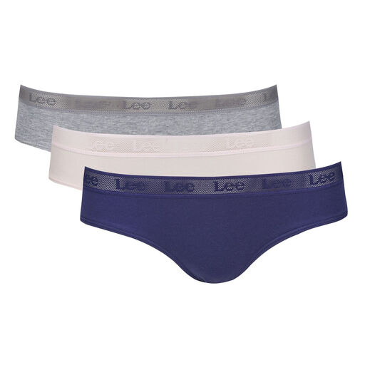 LEE BRIEFS BENITA DRAMA BLUE BLUSH ROSE GREY MARL XS