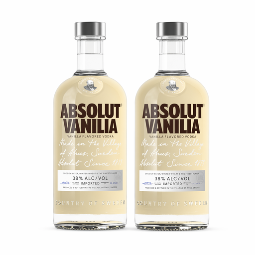 Pack of 2 Absolut Vanilla Vanilla Flavoured Vodka 70cl