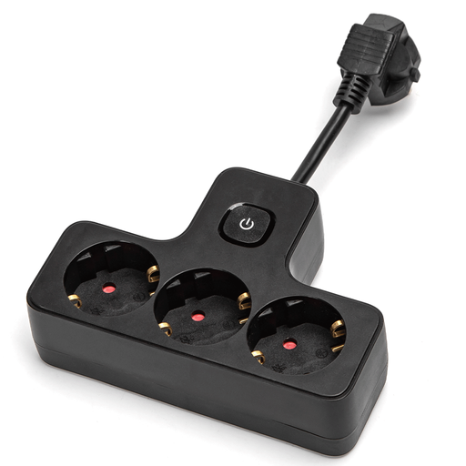 Aigostar Power Strip with Cord, German 3-Way, 5cm Short Wire