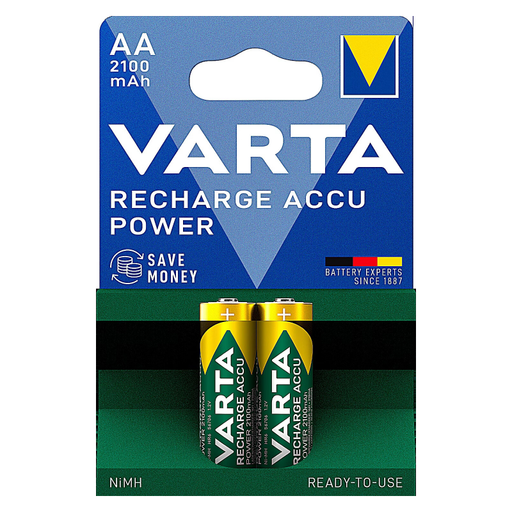 Pack of 2 VARTA ACCU POWER AA rechargeable batteries