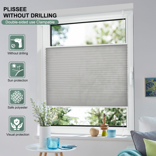 EcoHue Pleated Blind, No-Drill, Klemmfix