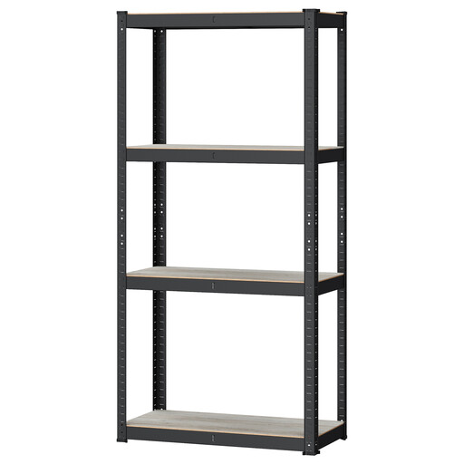 JOYFURNOS 4-Tier Shelving Unit, Steel Shelving Unit for Storage, for Garage, Shed, Load Capacity 520 kg, Greige and Black