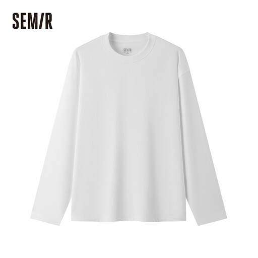 SEMIR Solid Color Basic Long Sleeve T-Shirt Original White XXL