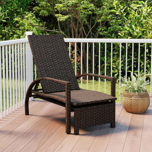 Costway Outdoor Chaise Lounge Chair Patio Wicker Chaise Lounger