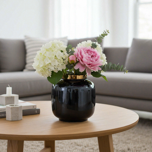 Premier Housewares Versatile Design Black Metallic Vase