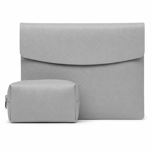 VoxorAI grey 14-inch laptop sleeve with accessories