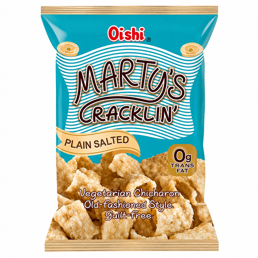 Oishi Marty's Cracklin' Plain Salted Vegan Chicharon 90g