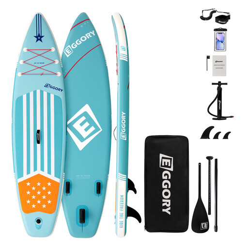EGGORY Inflatable Stand Up Paddle Board Blue Flag 3200*810*150mm 1pc