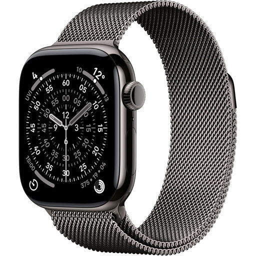 Apple Watch Series 11 GPS + Cellular 46mm Slate Titanium Case with Slate Milanese Loop