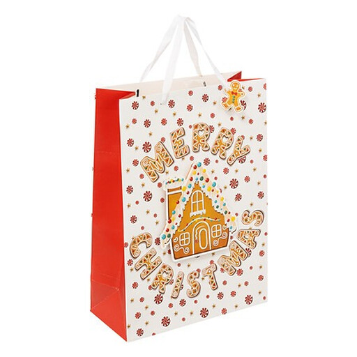 Large Gingerbread Printed Gift Bag