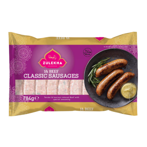 Zulekha 14 Beef Sausage Classic 784g