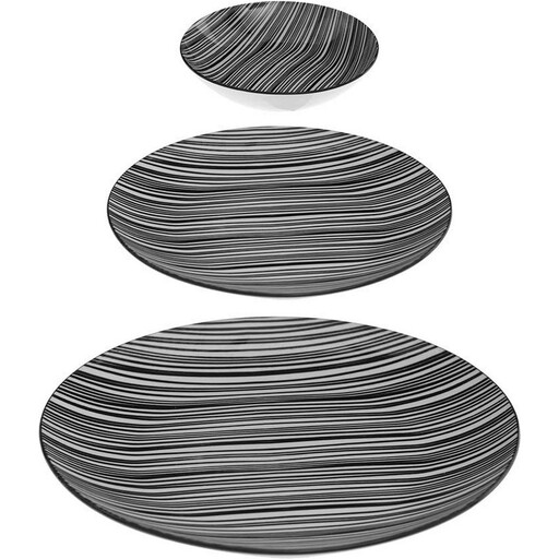 Secret de Gourmet Bohemia Porcelain Dinnerware Set, Zebra Stripe