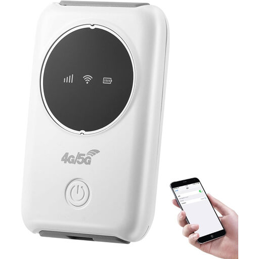 便携式 4G Wi-Fi 热点，白色，带 SIM 卡槽，支持连接 10 台设备