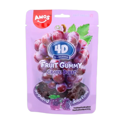 Amos 4D Fruit Gummy Juicy Burst - Grape
