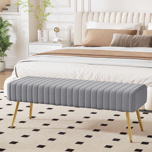 Ckaff Bench Hallway Bedroom Bench 113.5cm, Grau