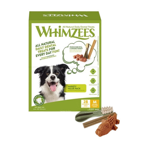 WHIMZEES Variety Value Pack Dental Chews for Dogs Medium (12-18kg)