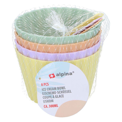 Alpina 8-piece ice cream bowl set incl. spoons