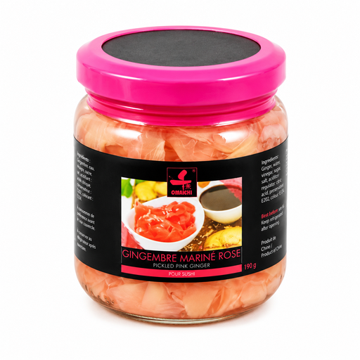 CHIAKI Pink Sushi Ginger (Gari) in a Jar, 190 g