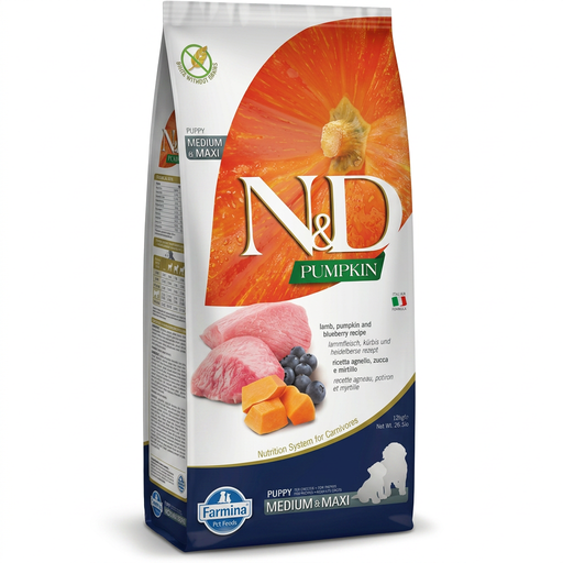 Farmina N&D Pumpkin Lamb Puppy Medi Maxi, 12 kg