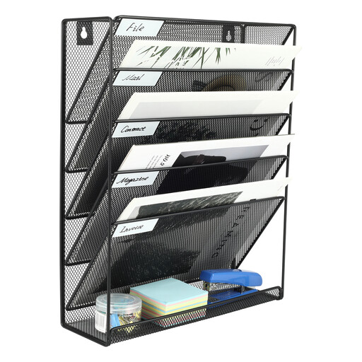 Senhoglb 6-Tier A4 Mesh Wall File Holder