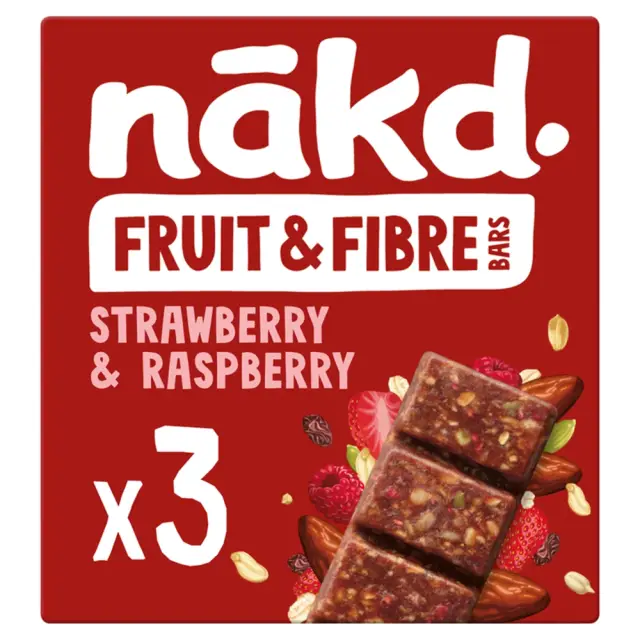 Nakd Fruit & Fibre Srawb & Raspb - 44G