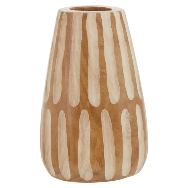 Arlo Small Brown And Natural Wooden Vase