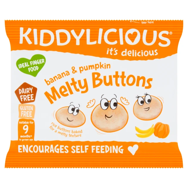 Kiddylicious Banana & Pumpkin Melty Buttons 9+ Months  6G