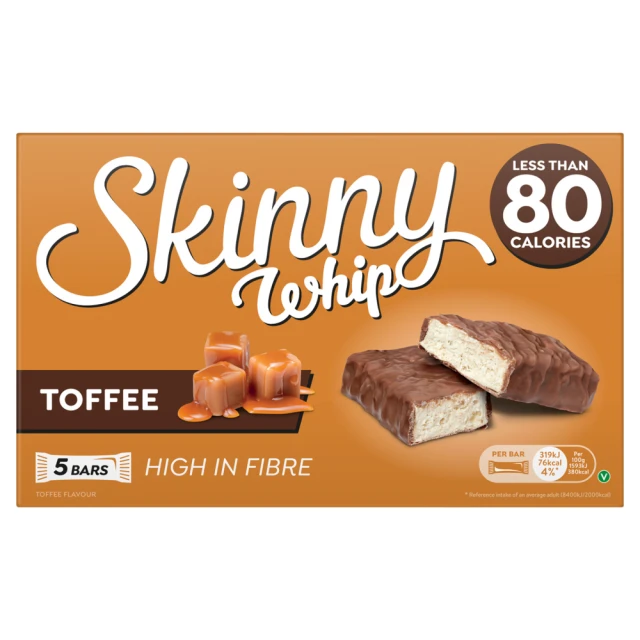 Skinny Whip Toffee And Chocolate 5 Bars 100G
