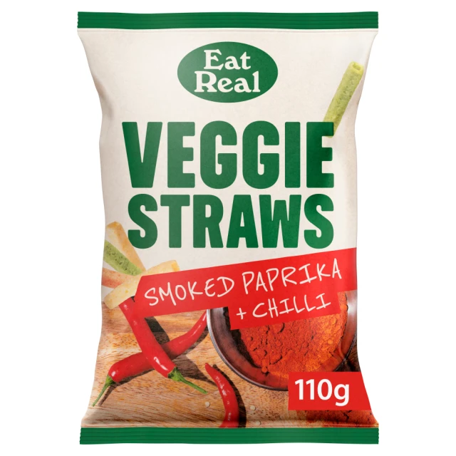 Eat Real - REALEST Smoked Paprika & Chilli Veggie Straws - 10 x 110g