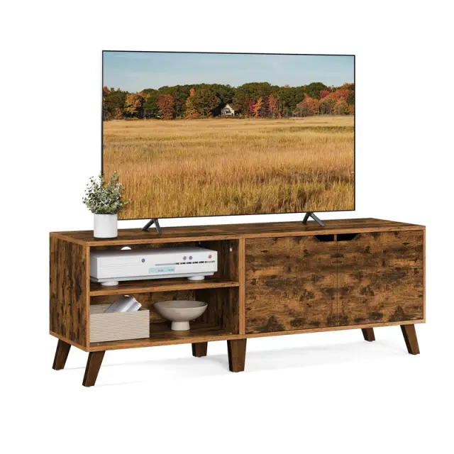 VASAGLE TV Cabinet, 140x40x45cm, Rustic Brown