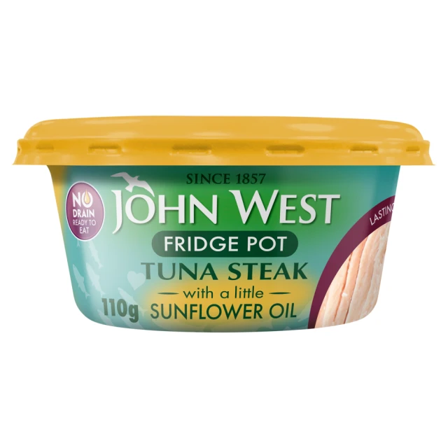 John West Fridge Pot Tuna Steak With A Little Sunflower Oil 110g