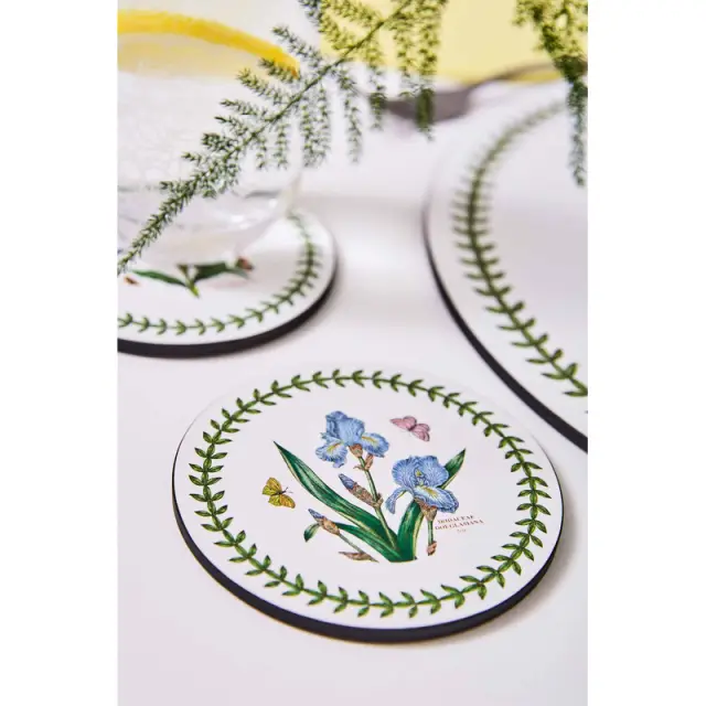 Pimpernel Botanic Garden Set Of 4 Round Coasters -Assorted Designs