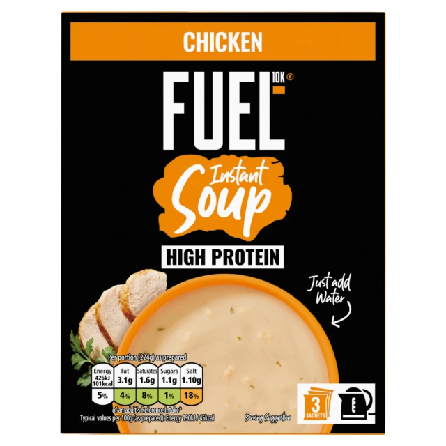Fuel10K Instant Soup Chicken 3Pk 73G