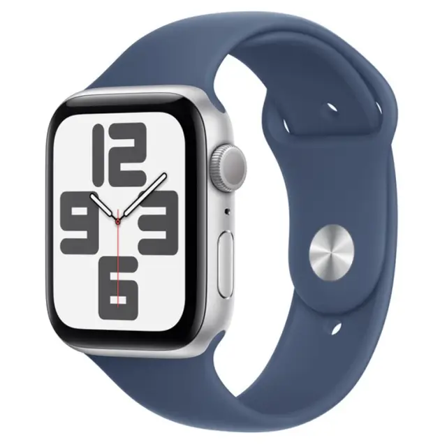 Apple Watch SE - 44mm - Silver Aluminium Case with Denim Sport Band - S/M