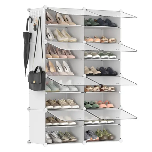 SONGMICS Shoe Rack, 8-Slot, 82x32x122cm, White