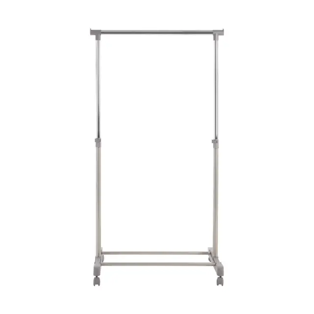 Ralesi Grey and Chrome Finish Clothes Hanging Rail With Wheels