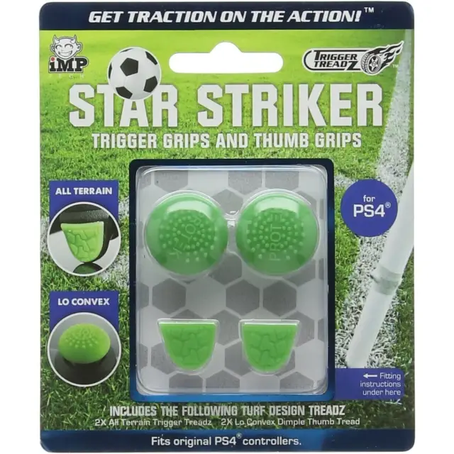 iMP - Trigger Treadz - Star Striker - Trigger Grips (2pcs) + Thumb Grips (2pcs) - Green (PS4)