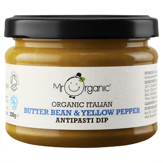 Mr Organic Organic Italian Butter Bean & Yellow Pepper Antipasti Dip 230g