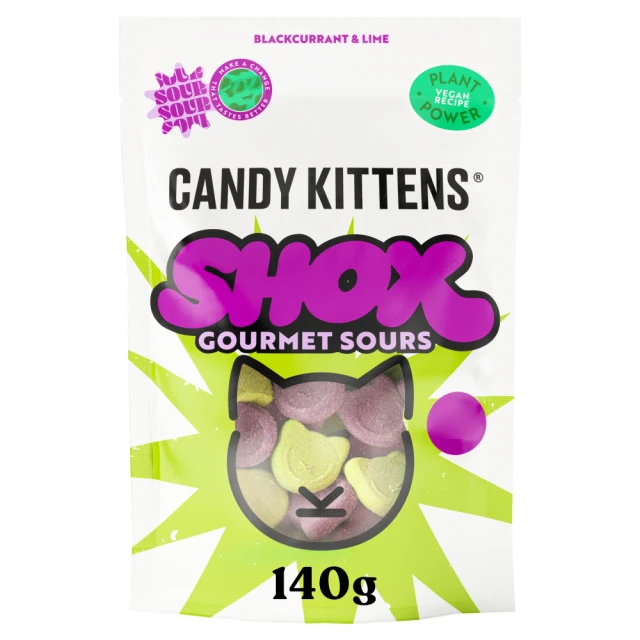 Candy Kittens Sour Shox Blackcurrent Lime - 140G