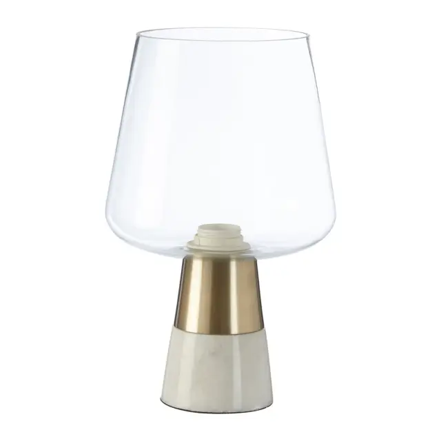 Sebah Table Lamp with Marble Base and Glass Shade