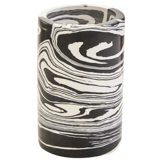 Helsa Black And White Marble Two Way Candle Holder