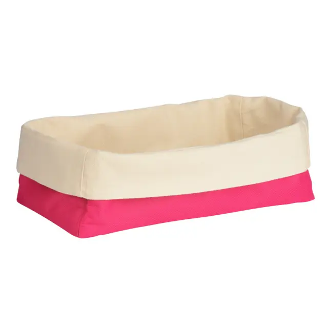 Hot Pink And Cream Oval Bread Basket