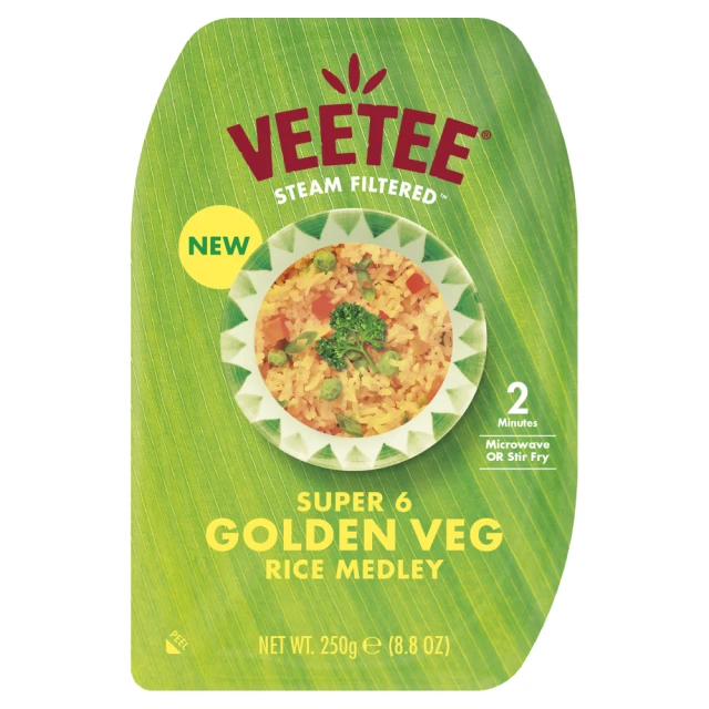 Veetee Super 6 Golden Veg Rice Medley 250G