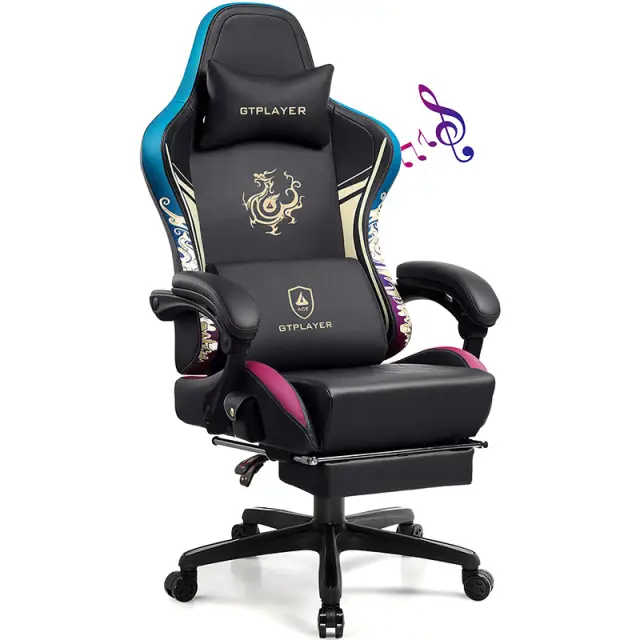 GTPLAYER DRAGON Gaming Chair with Speaker Black