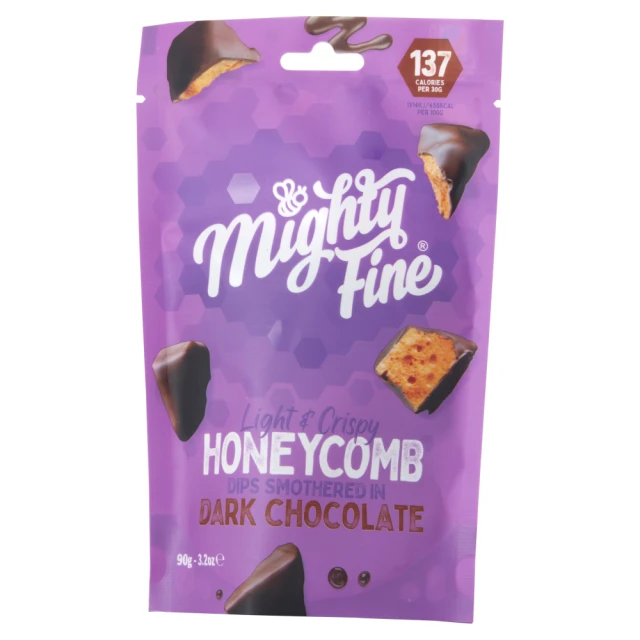Mighty Fine Honeycomb Dips Smothered in Dark Chocolate 90g
