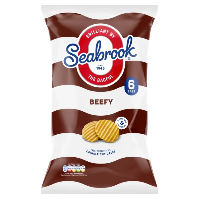 Seabrook Beefy Crisps 6Pk