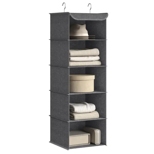 SONGMICS Closet Organizer, 30x30x90cm, Grey