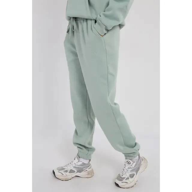 Third Avenue High-Rise Relaxed Fleece Joggers, Mineral Green, S Size